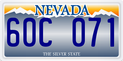 NV license plate 60C071