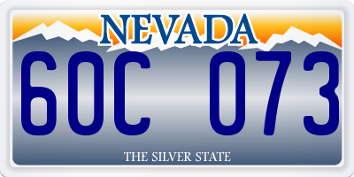 NV license plate 60C073