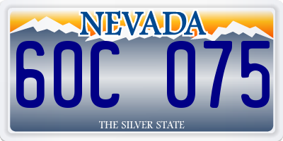 NV license plate 60C075