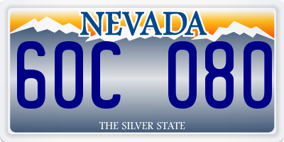 NV license plate 60C080