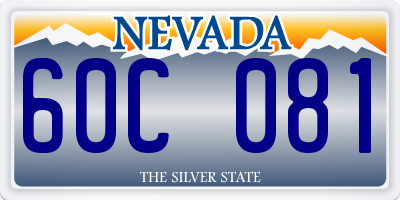 NV license plate 60C081