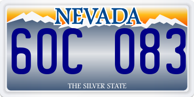 NV license plate 60C083