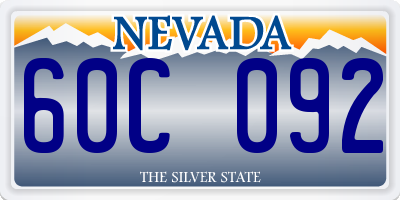 NV license plate 60C092
