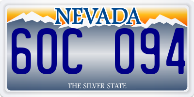 NV license plate 60C094
