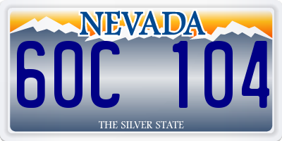 NV license plate 60C104