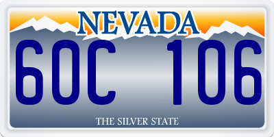 NV license plate 60C106