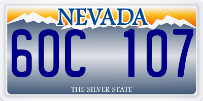 NV license plate 60C107