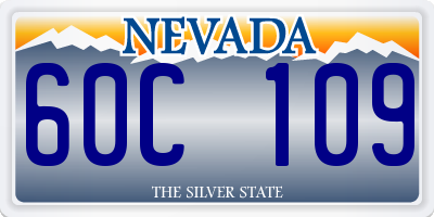 NV license plate 60C109