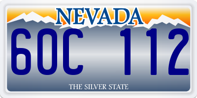 NV license plate 60C112