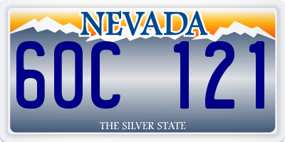 NV license plate 60C121