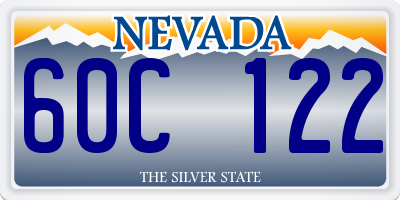 NV license plate 60C122