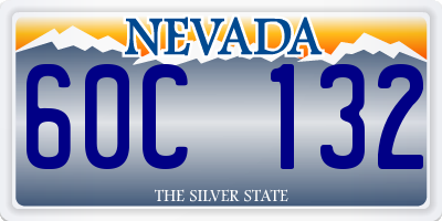 NV license plate 60C132
