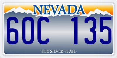 NV license plate 60C135