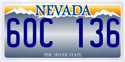 NV license plate 60C136
