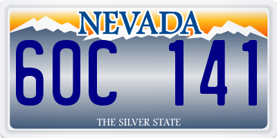 NV license plate 60C141