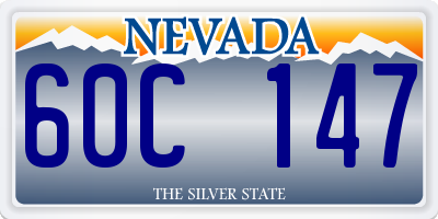 NV license plate 60C147