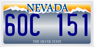 NV license plate 60C151