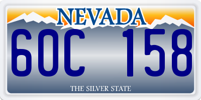 NV license plate 60C158