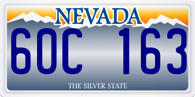 NV license plate 60C163