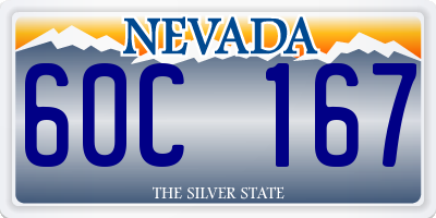 NV license plate 60C167