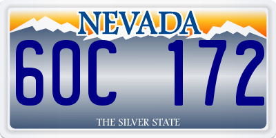 NV license plate 60C172