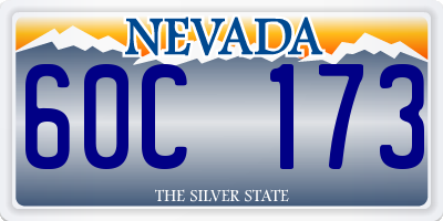 NV license plate 60C173