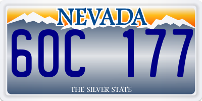 NV license plate 60C177