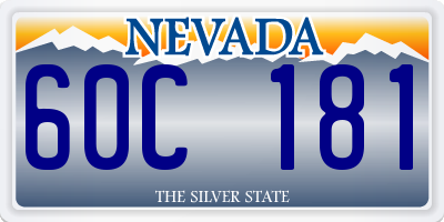 NV license plate 60C181