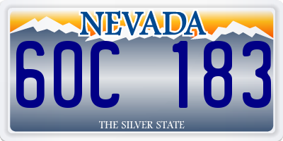 NV license plate 60C183