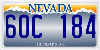 NV license plate 60C184
