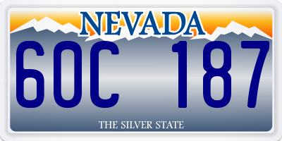 NV license plate 60C187