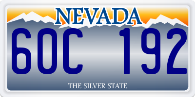 NV license plate 60C192