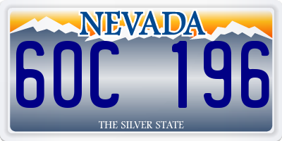 NV license plate 60C196