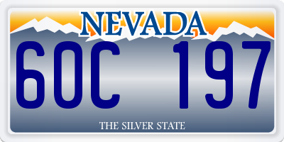 NV license plate 60C197