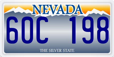 NV license plate 60C198