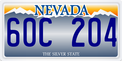 NV license plate 60C204