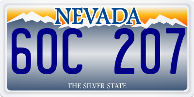 NV license plate 60C207
