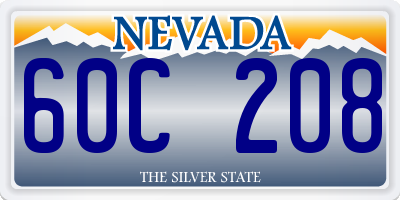 NV license plate 60C208