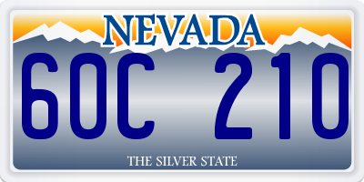 NV license plate 60C210