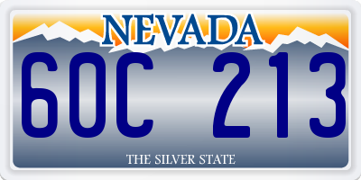 NV license plate 60C213