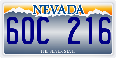 NV license plate 60C216
