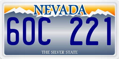 NV license plate 60C221