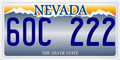 NV license plate 60C222