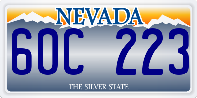 NV license plate 60C223
