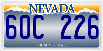 NV license plate 60C226
