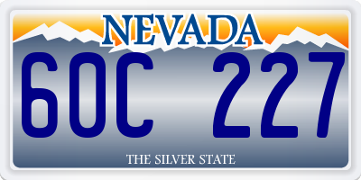NV license plate 60C227