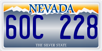 NV license plate 60C228