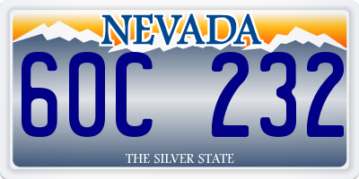 NV license plate 60C232