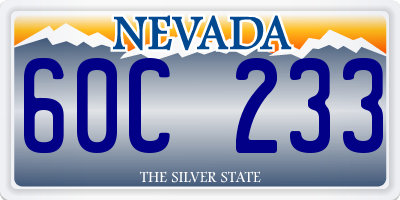 NV license plate 60C233