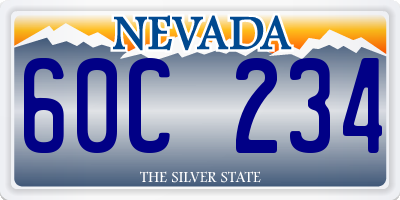 NV license plate 60C234